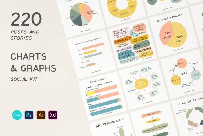 Charts and Graphs Social Media Kit - Sparrow and Snow