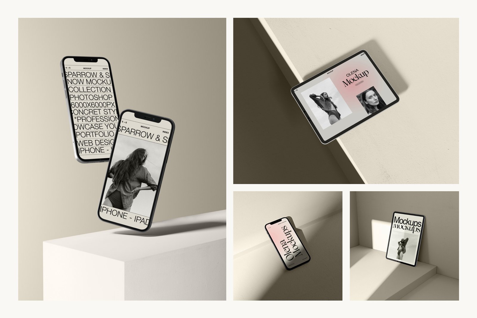 Olena Device Mock-ups: Customizable Colors