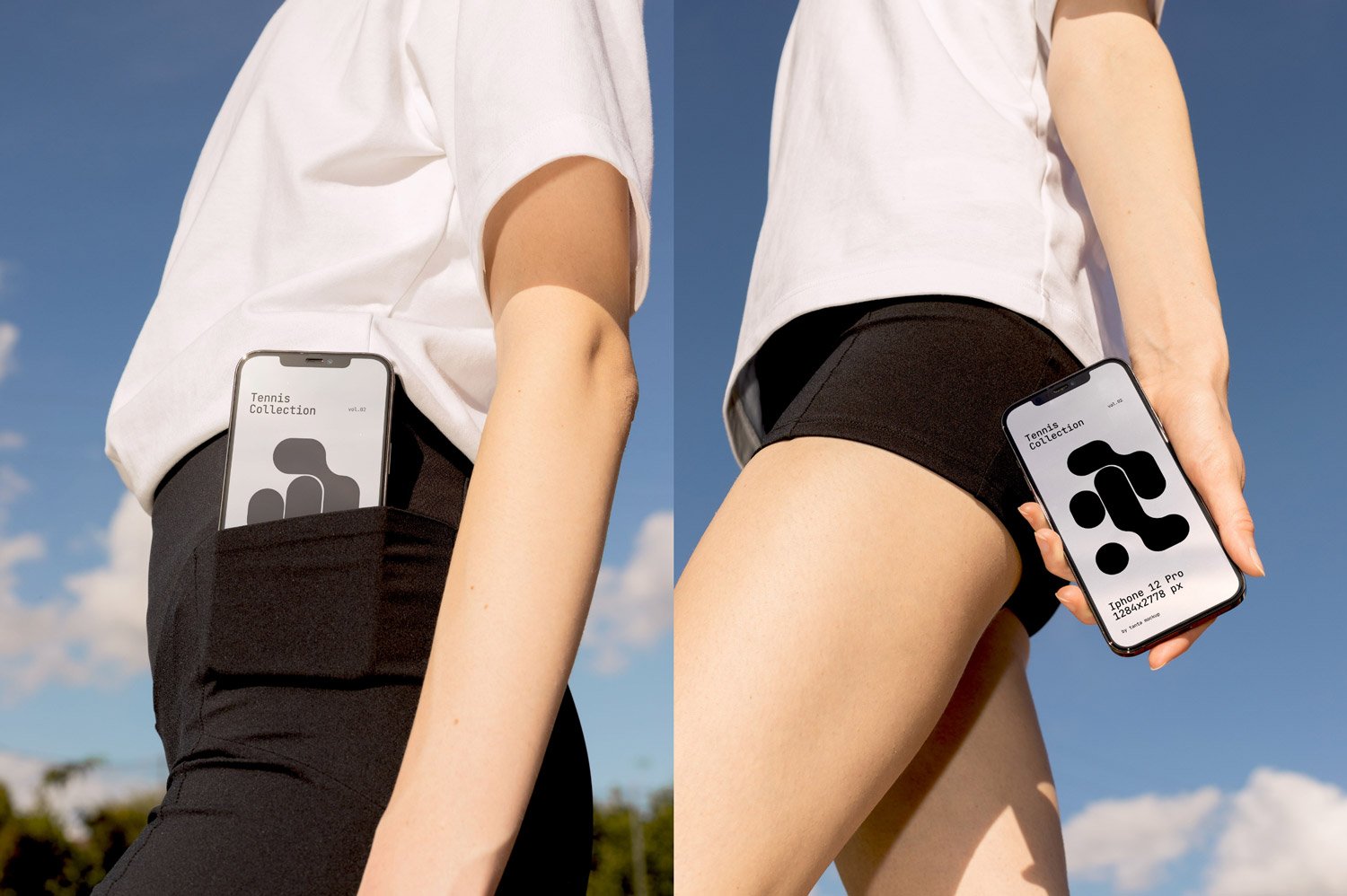 Tennis Mockup Collection: showcase your designs with realism on T-shirts, iPads, iPhones, newspapers, business cards, and tote bag.