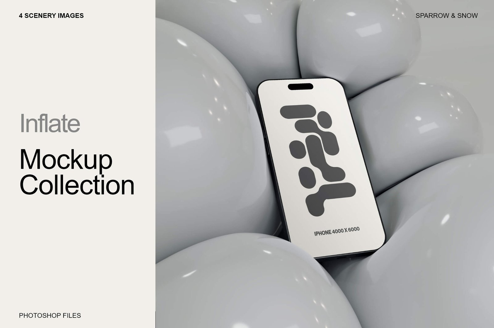 Discover our Inflate Mockup Collection: you can simply change the color of the bubbles and background to match your layout